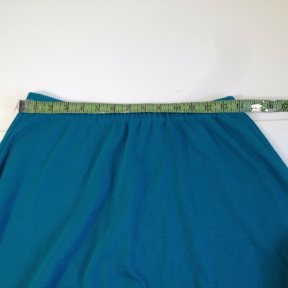 Vintage Silver Threads Green Soft Flowing Long Skirt Size Large Made in USA - Picture 8 of 12